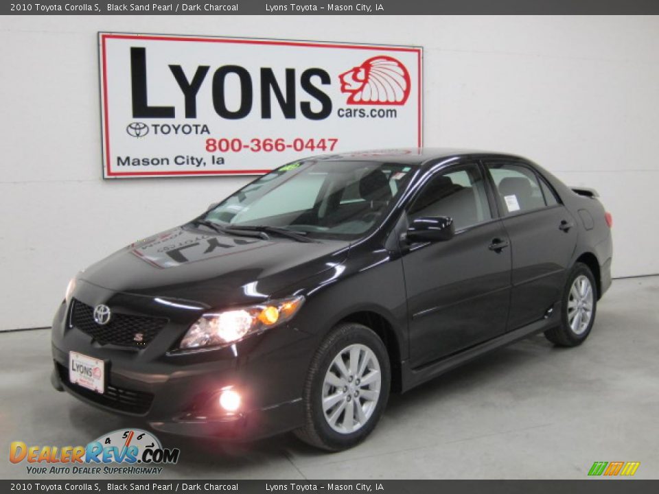 2010 Toyota Corolla S Black Sand Pearl / Dark Charcoal Photo #22