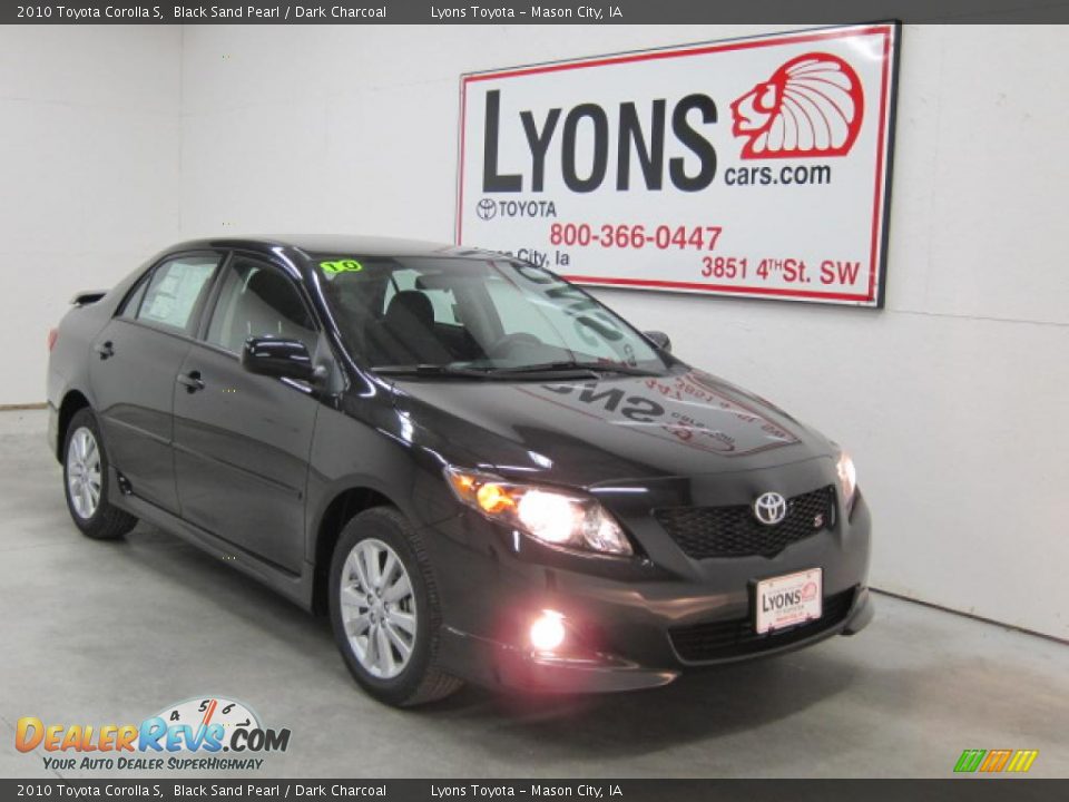 2010 Toyota Corolla S Black Sand Pearl / Dark Charcoal Photo #34