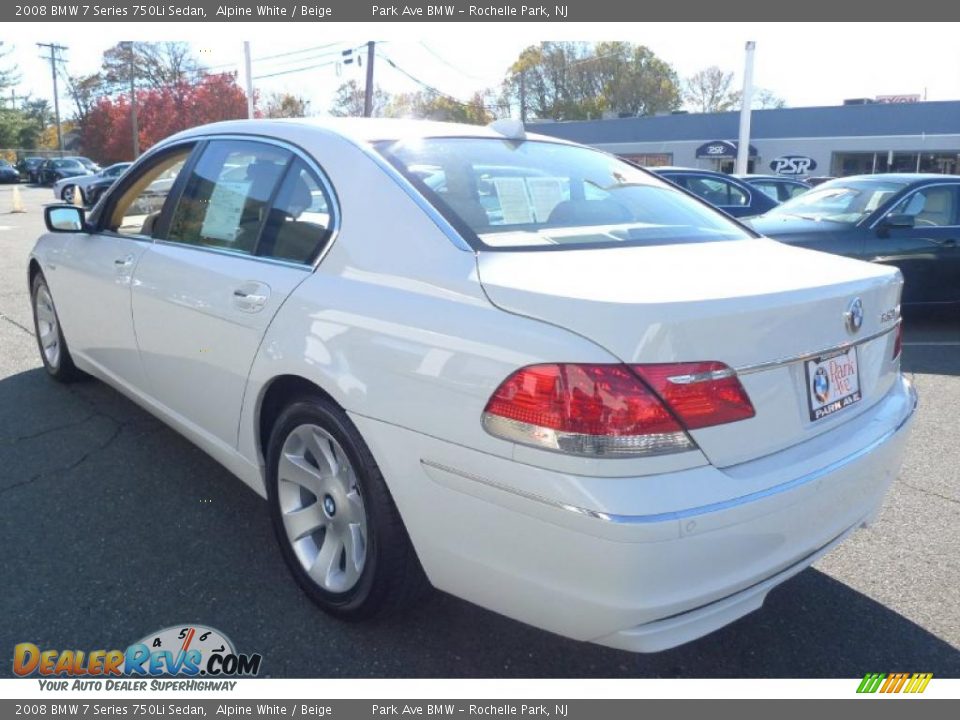 2008 BMW 7 Series 750Li Sedan Alpine White / Beige Photo #2
