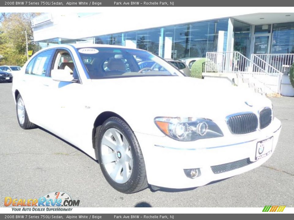 2008 BMW 7 Series 750Li Sedan Alpine White / Beige Photo #3