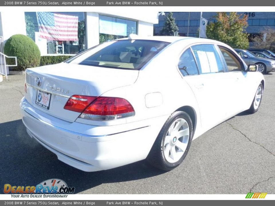 2008 BMW 7 Series 750Li Sedan Alpine White / Beige Photo #5