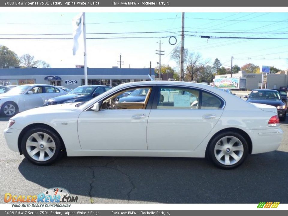 2008 BMW 7 Series 750Li Sedan Alpine White / Beige Photo #12