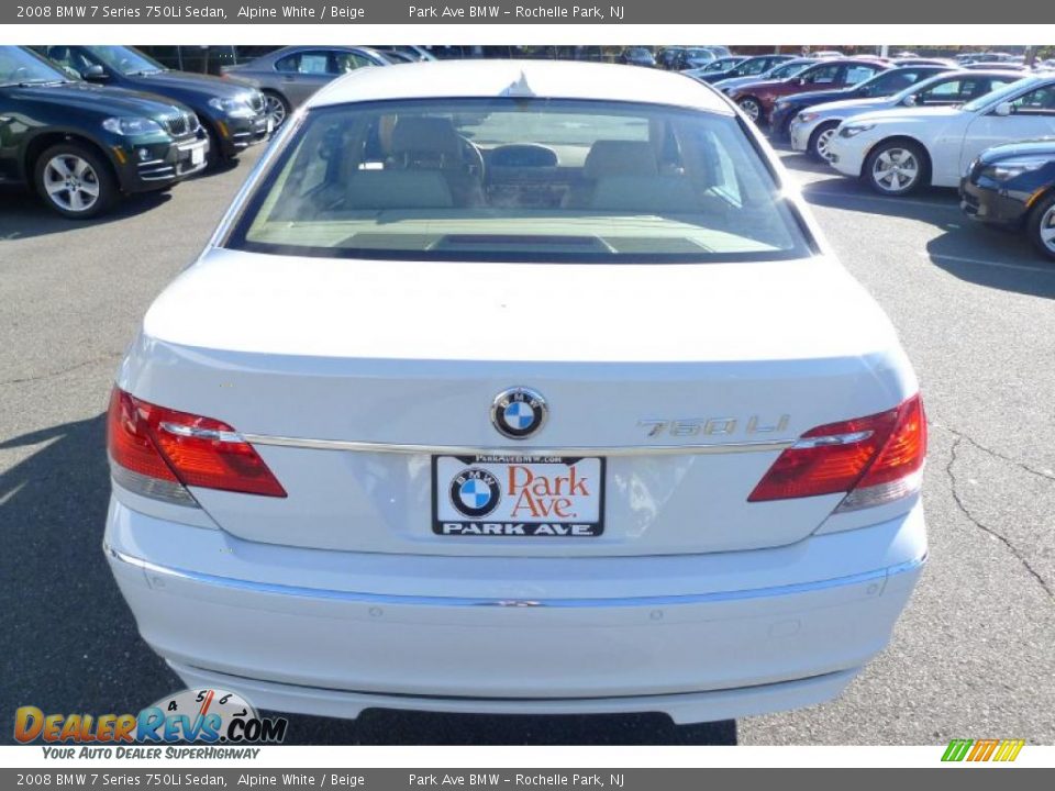 2008 BMW 7 Series 750Li Sedan Alpine White / Beige Photo #13