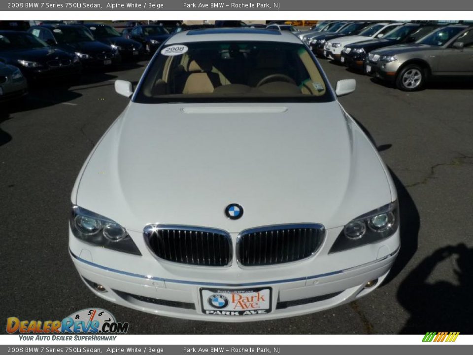 2008 BMW 7 Series 750Li Sedan Alpine White / Beige Photo #14