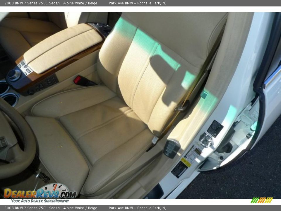 2008 BMW 7 Series 750Li Sedan Alpine White / Beige Photo #28