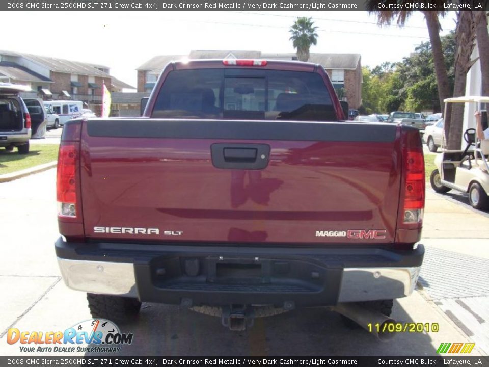 2008 GMC Sierra 2500HD SLT Z71 Crew Cab 4x4 Dark Crimson Red Metallic / Very Dark Cashmere/Light Cashmere Photo #4