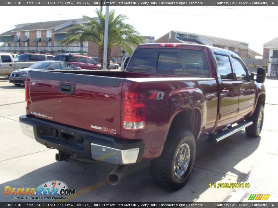 2008 GMC Sierra 2500HD SLT Z71 Crew Cab 4x4 Dark Crimson Red Metallic / Very Dark Cashmere/Light Cashmere Photo #6