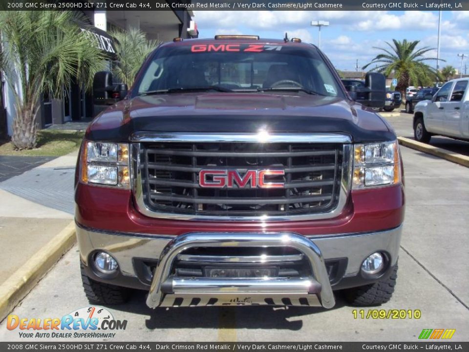 2008 GMC Sierra 2500HD SLT Z71 Crew Cab 4x4 Dark Crimson Red Metallic / Very Dark Cashmere/Light Cashmere Photo #8