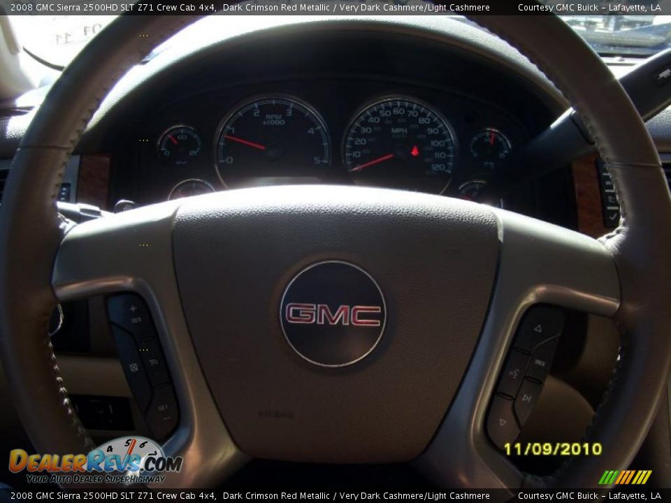 2008 GMC Sierra 2500HD SLT Z71 Crew Cab 4x4 Dark Crimson Red Metallic / Very Dark Cashmere/Light Cashmere Photo #9