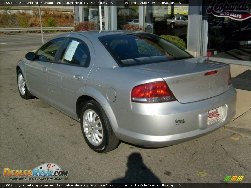 2003 Chrysler Sebring LX Sedan Bright Silver Metallic / Dark Slate Gray Photo #3