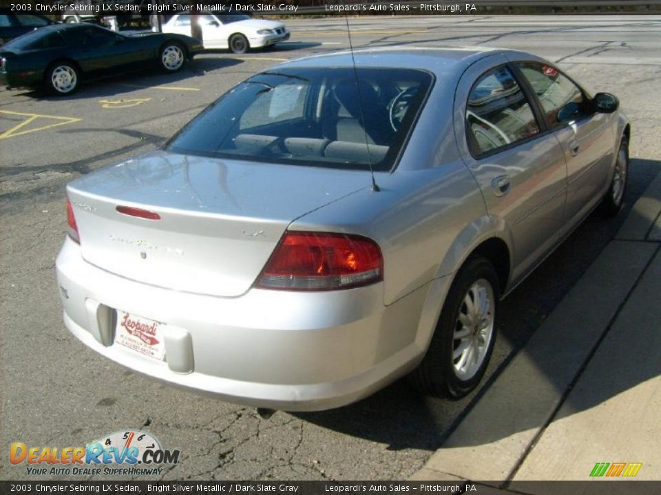 2003 Chrysler Sebring LX Sedan Bright Silver Metallic / Dark Slate Gray Photo #5