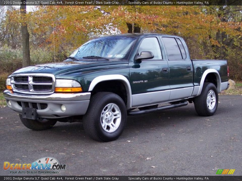 2001 Dodge Dakota SLT Quad Cab 4x4 Forest Green Pearl / Dark Slate Gray Photo #1