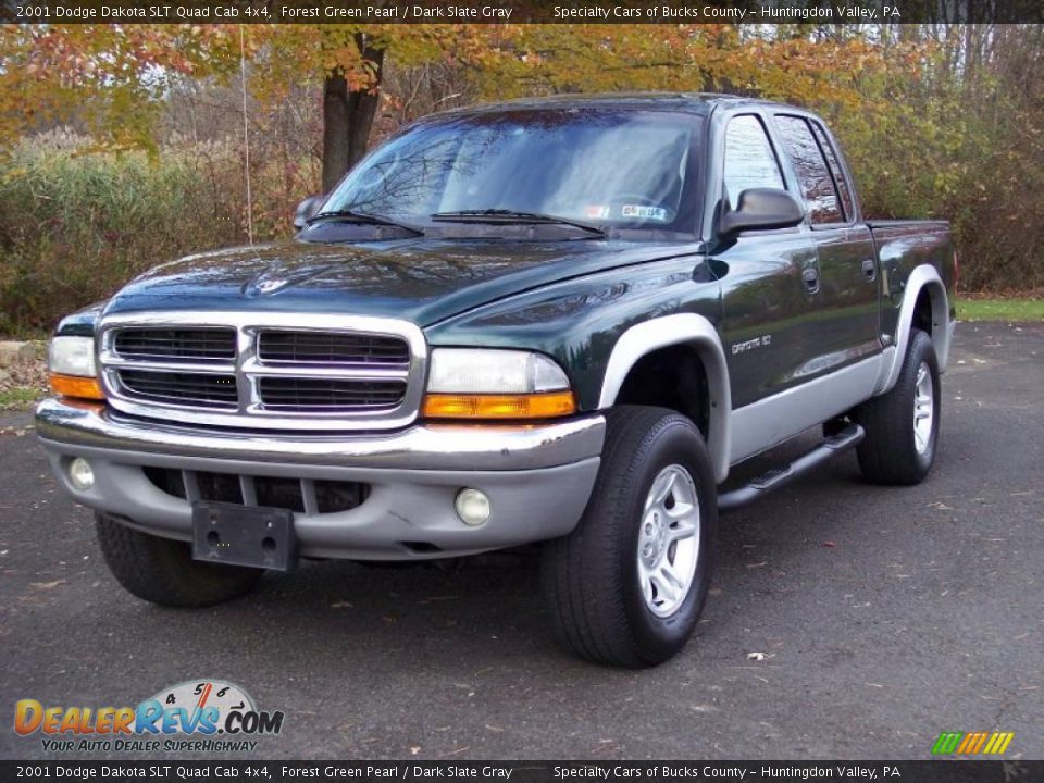 2001 Dodge Dakota SLT Quad Cab 4x4 Forest Green Pearl / Dark Slate Gray Photo #2