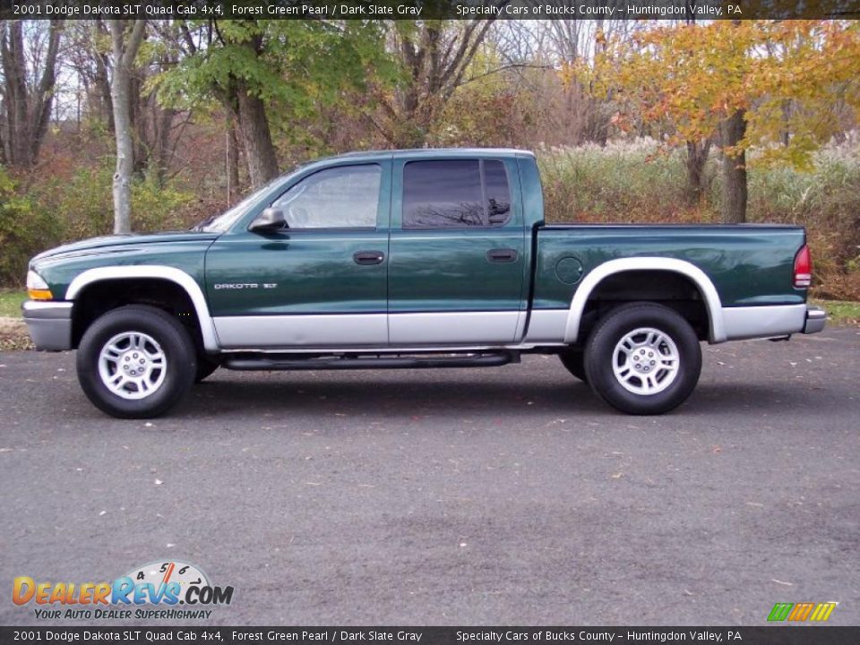 Forest Green Pearl 2001 Dodge Dakota SLT Quad Cab 4x4 Photo #3