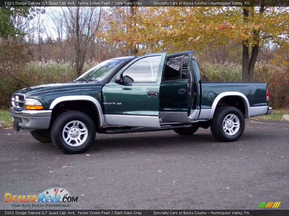 2001 Dodge Dakota SLT Quad Cab 4x4 Forest Green Pearl / Dark Slate Gray Photo #6