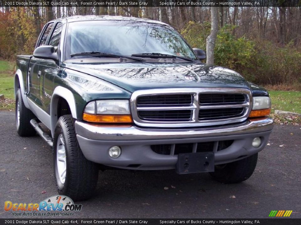 2001 Dodge Dakota SLT Quad Cab 4x4 Forest Green Pearl / Dark Slate Gray Photo #7