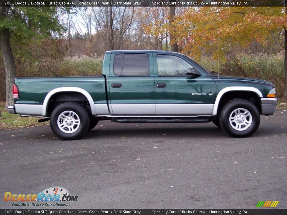 2001 Dodge Dakota SLT Quad Cab 4x4 Forest Green Pearl / Dark Slate Gray Photo #11