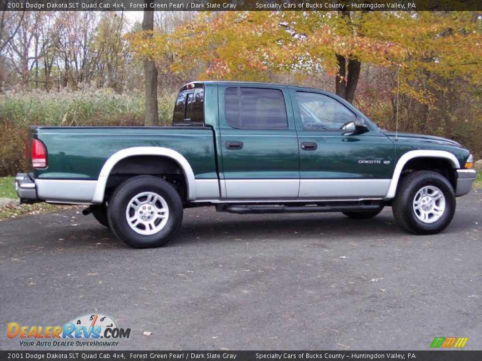 2001 Dodge Dakota SLT Quad Cab 4x4 Forest Green Pearl / Dark Slate Gray Photo #12