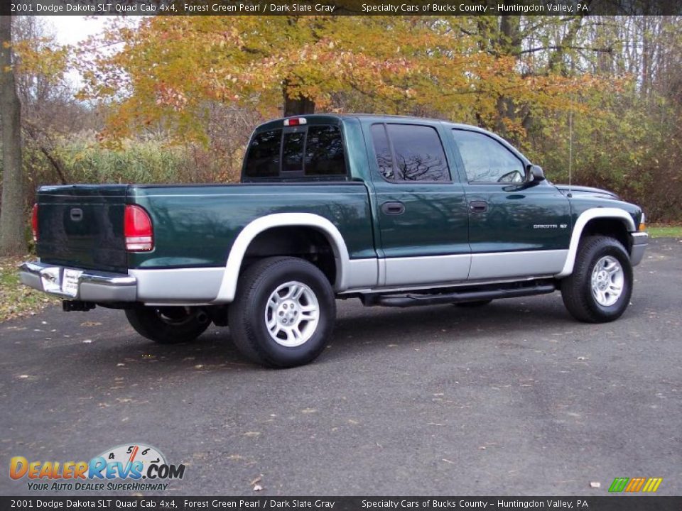 2001 Dodge Dakota SLT Quad Cab 4x4 Forest Green Pearl / Dark Slate Gray Photo #13