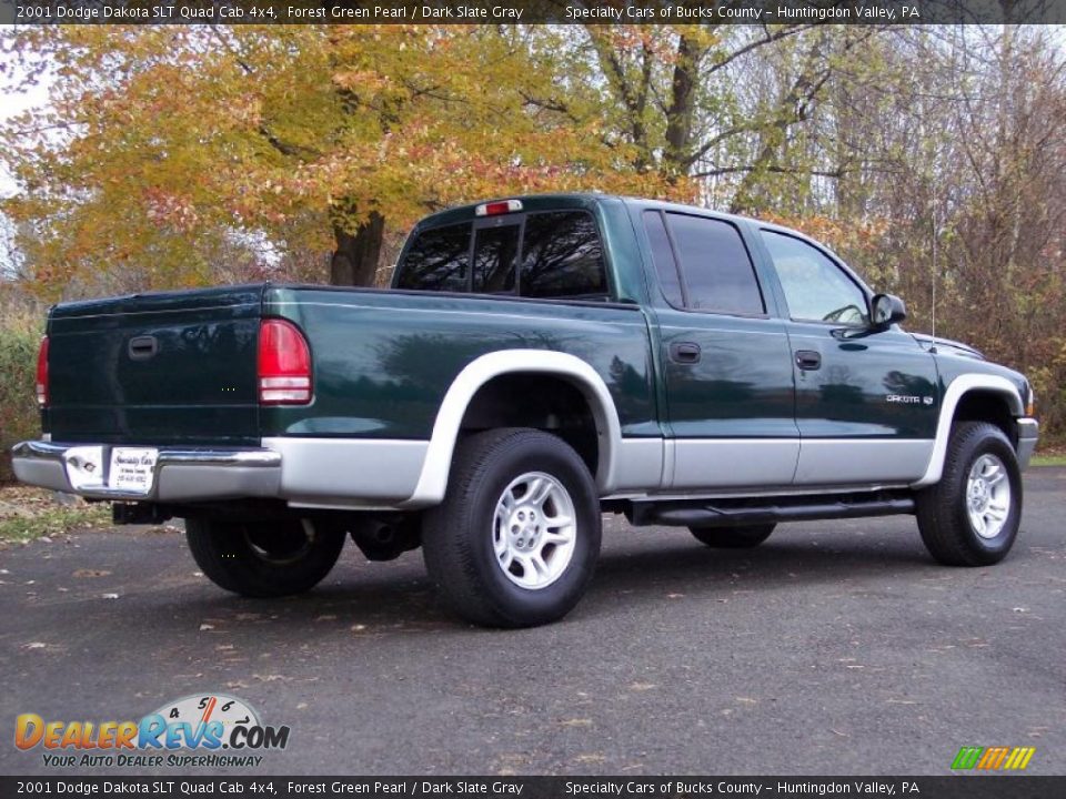 2001 Dodge Dakota SLT Quad Cab 4x4 Forest Green Pearl / Dark Slate Gray Photo #14