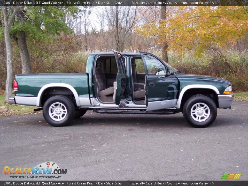 2001 Dodge Dakota SLT Quad Cab 4x4 Forest Green Pearl / Dark Slate Gray Photo #15