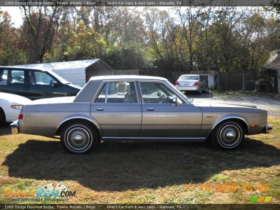 1988 Dodge Diplomat Sedan Pewter Metallic / Beige Photo #1