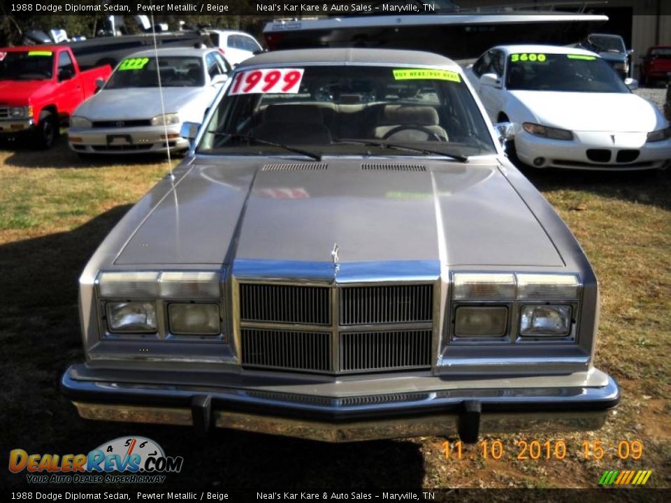 1988 Dodge Diplomat Sedan Pewter Metallic / Beige Photo #2