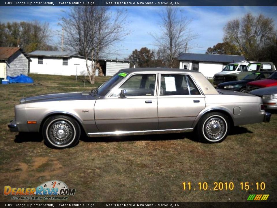 1988 Dodge Diplomat Sedan Pewter Metallic / Beige Photo #7