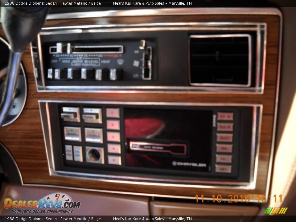 1988 Dodge Diplomat Sedan Pewter Metallic / Beige Photo #16