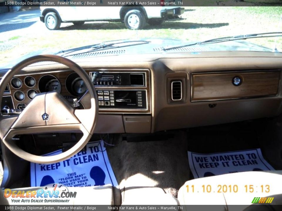 1988 Dodge Diplomat Sedan Pewter Metallic / Beige Photo #17