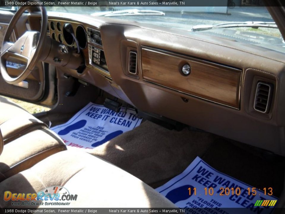 1988 Dodge Diplomat Sedan Pewter Metallic / Beige Photo #18