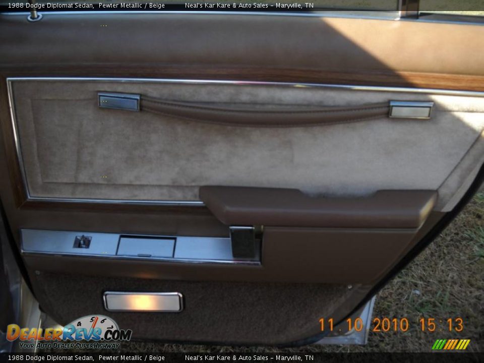 1988 Dodge Diplomat Sedan Pewter Metallic / Beige Photo #25