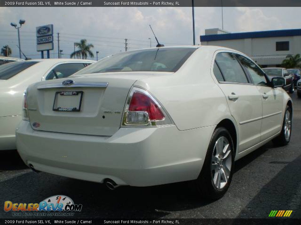 2009 Ford Fusion SEL V6 White Suede / Camel Photo #2
