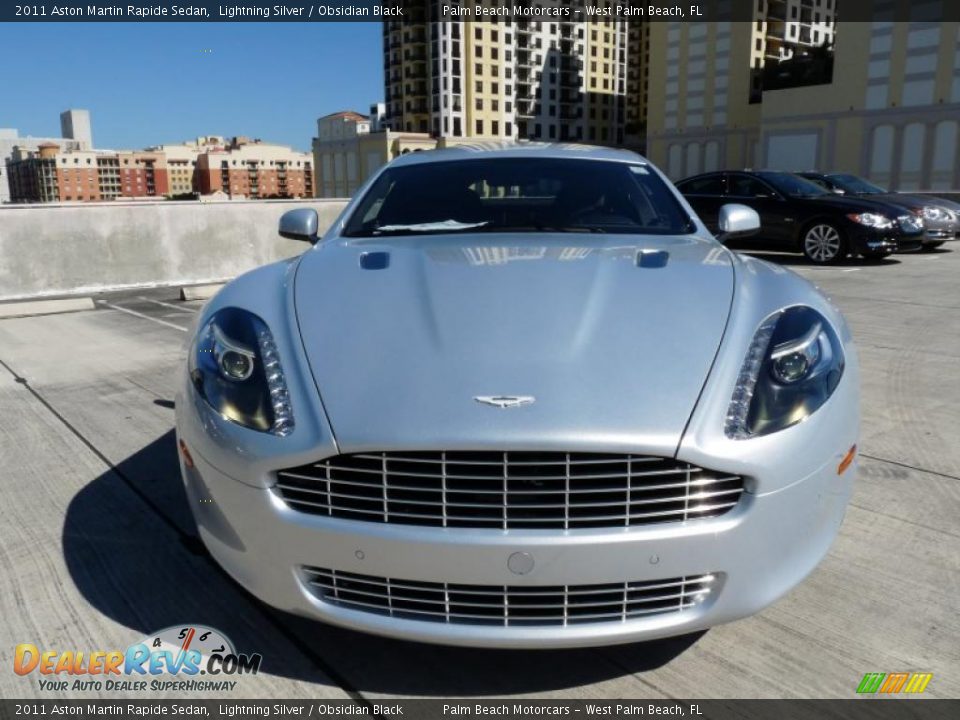 2011 Aston Martin Rapide Sedan Lightning Silver / Obsidian Black Photo #2