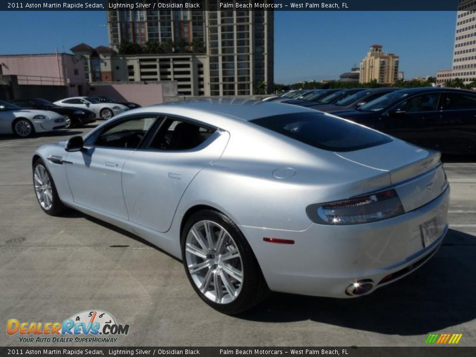 2011 Aston Martin Rapide Sedan Lightning Silver / Obsidian Black Photo #5