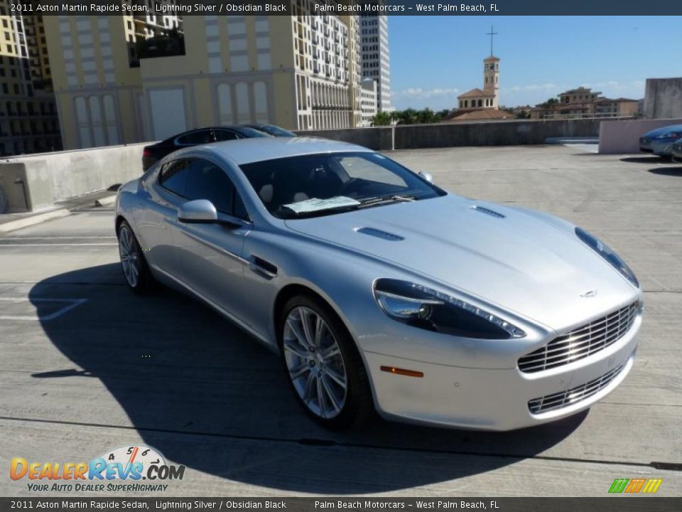 2011 Aston Martin Rapide Sedan Lightning Silver / Obsidian Black Photo #7