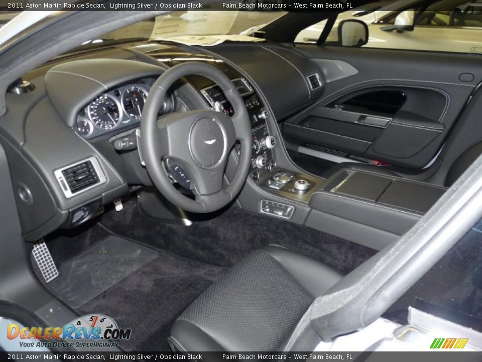 Obsidian Black Interior - 2011 Aston Martin Rapide Sedan Photo #9
