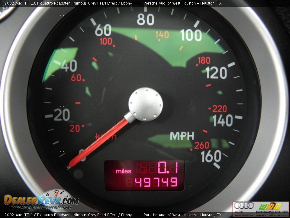 2002 Audi TT 1.8T quattro Roadster Nimbus Grey Pearl Effect / Ebony Photo #9