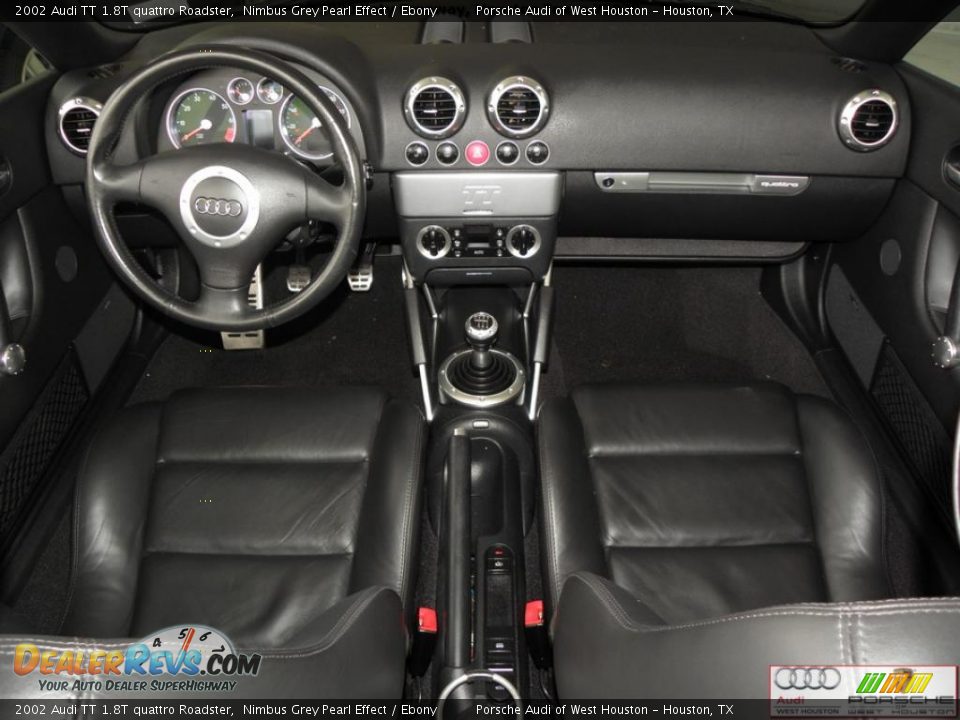 Ebony Interior - 2002 Audi TT 1.8T quattro Roadster Photo #10
