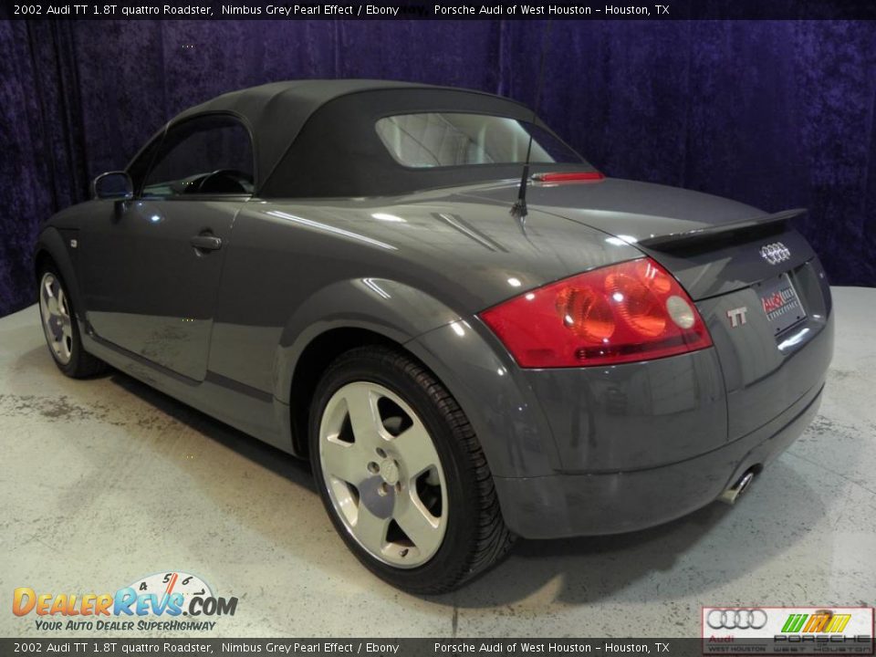 2002 Audi TT 1.8T quattro Roadster Nimbus Grey Pearl Effect / Ebony Photo #16