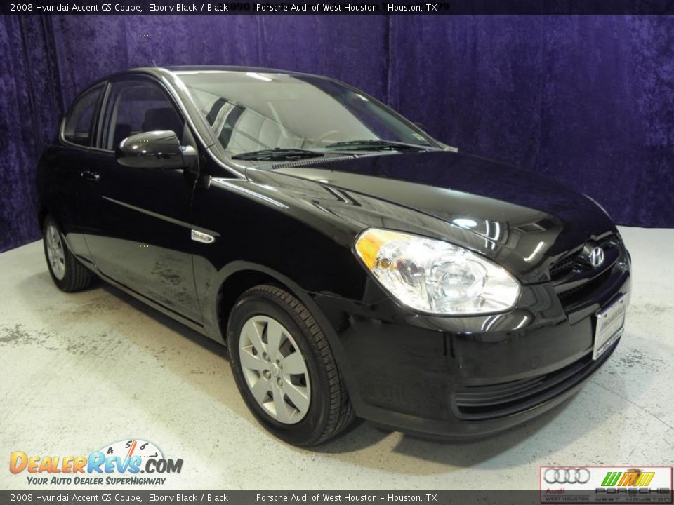 2008 Hyundai Accent GS Coupe Ebony Black / Black Photo #1