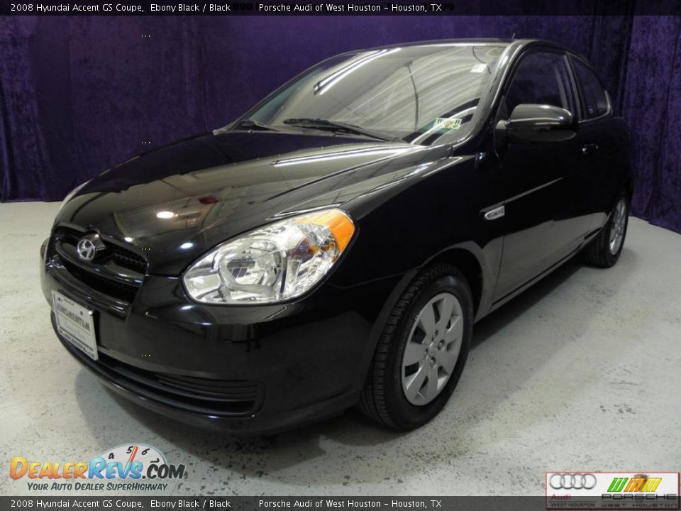 2008 Hyundai Accent GS Coupe Ebony Black / Black Photo #2