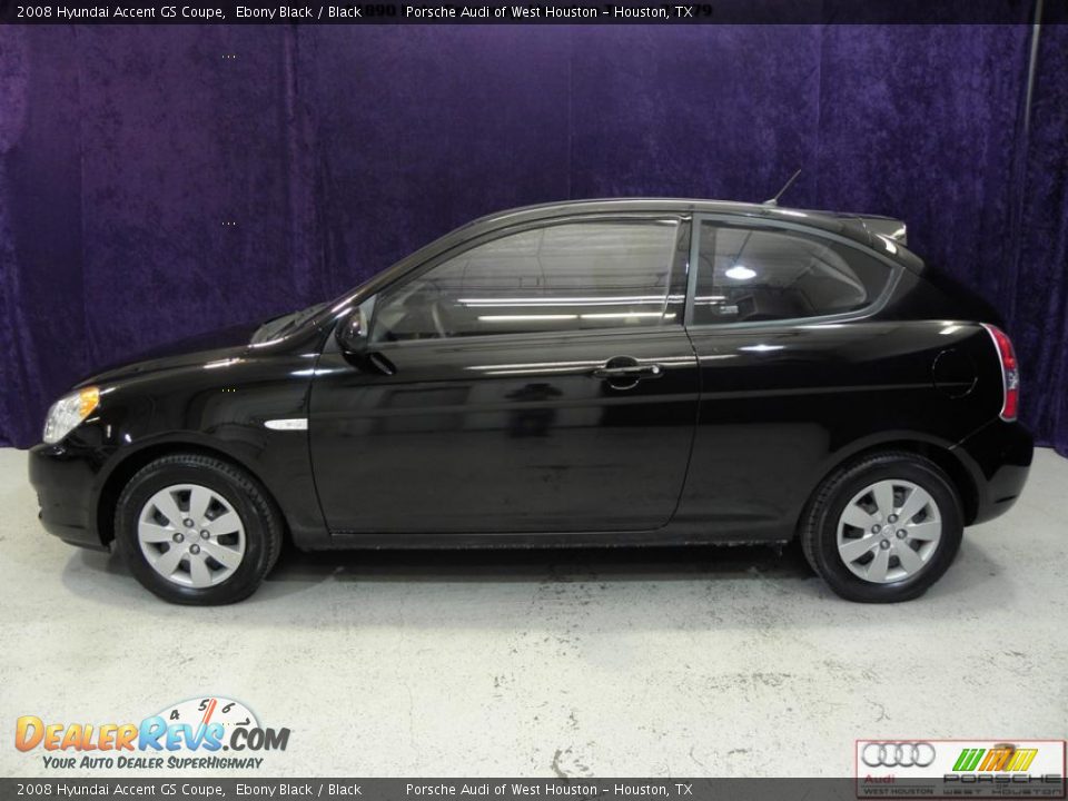 2008 Hyundai Accent GS Coupe Ebony Black / Black Photo #3