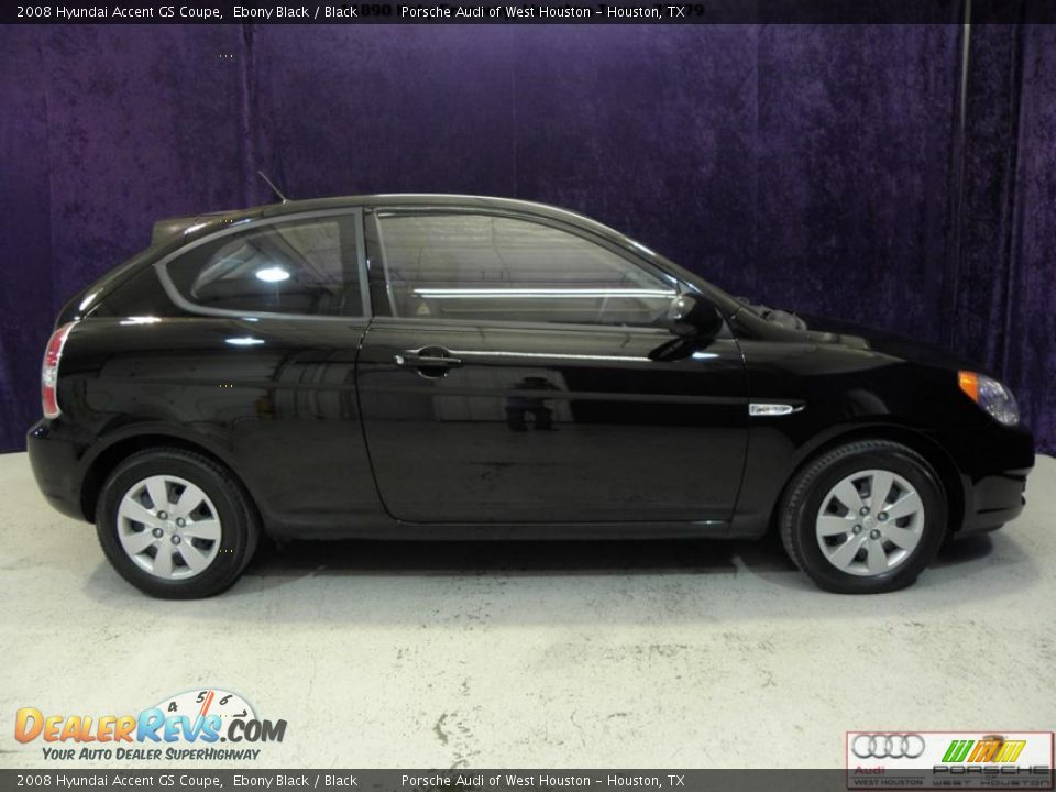2008 Hyundai Accent GS Coupe Ebony Black / Black Photo #4