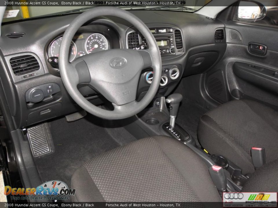 2008 Hyundai Accent GS Coupe Ebony Black / Black Photo #6
