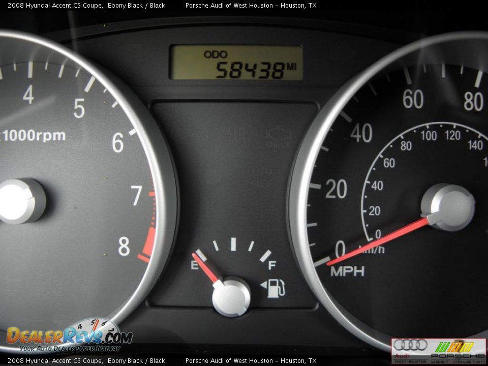 2008 Hyundai Accent GS Coupe Ebony Black / Black Photo #8