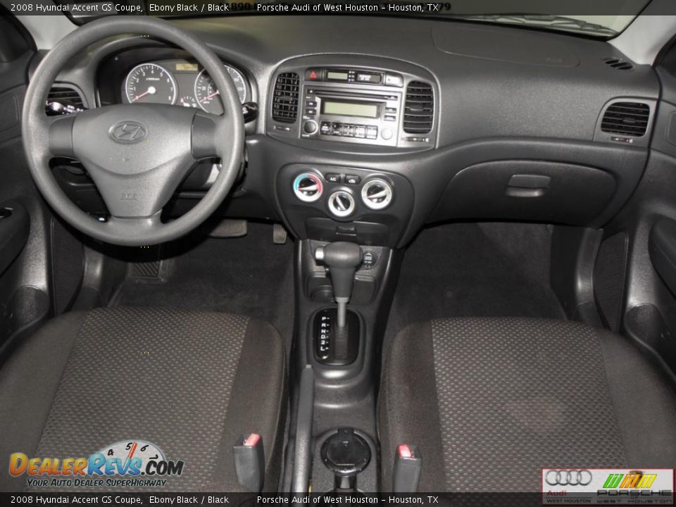 2008 Hyundai Accent GS Coupe Ebony Black / Black Photo #10