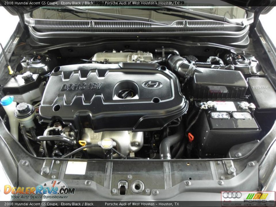 2008 Hyundai Accent GS Coupe Ebony Black / Black Photo #11
