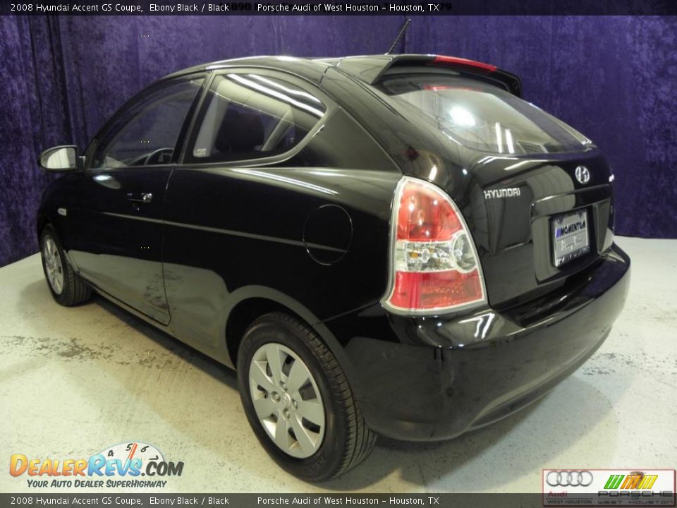 2008 Hyundai Accent GS Coupe Ebony Black / Black Photo #16