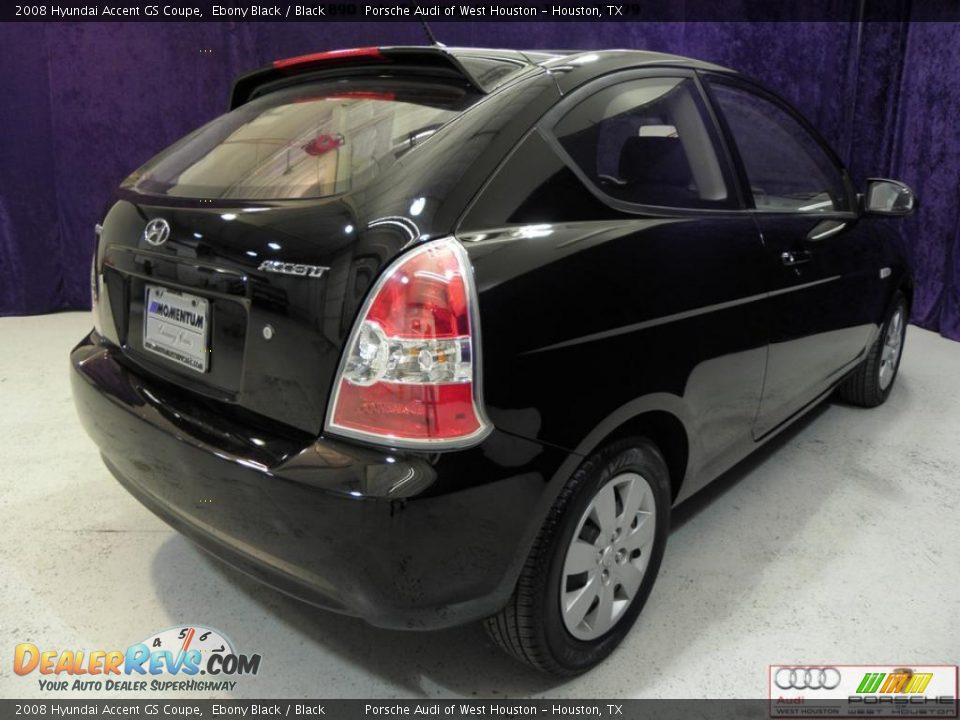 2008 Hyundai Accent GS Coupe Ebony Black / Black Photo #17